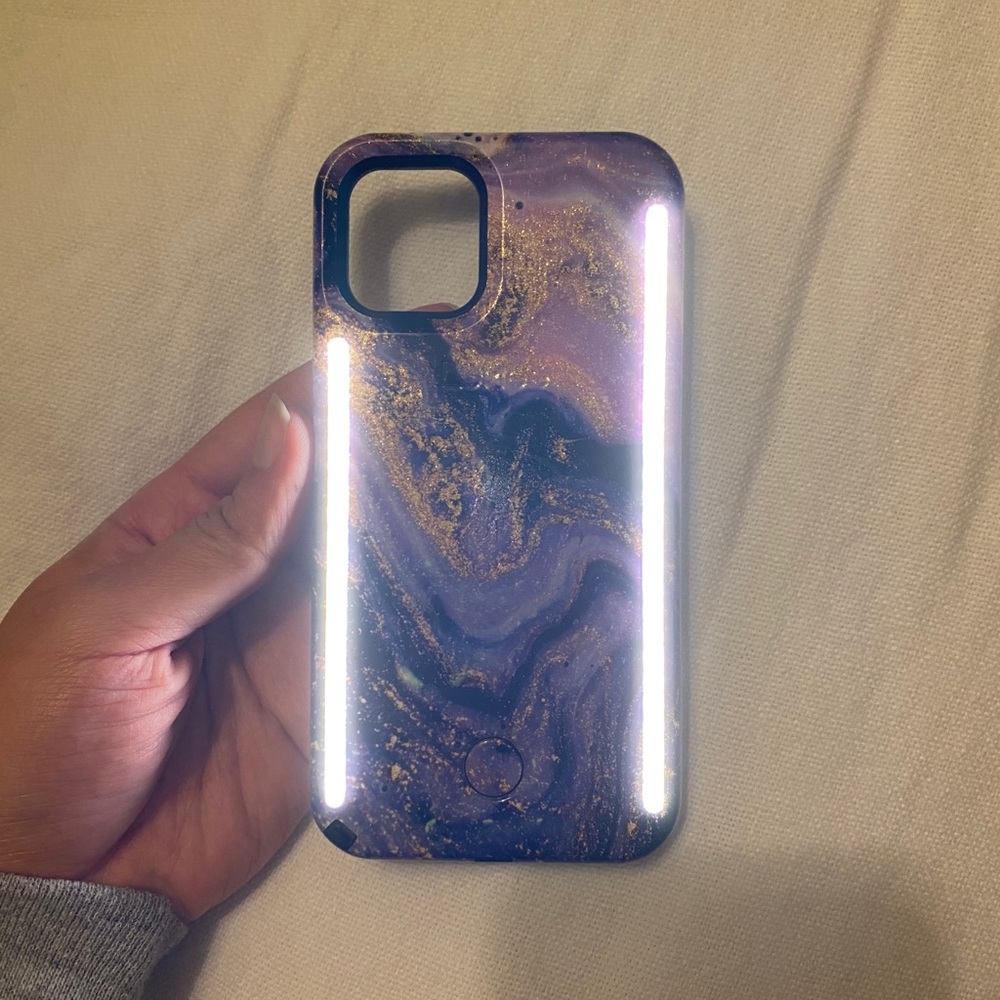 Gold Glitter Purple Marble LuMee iPhone 11Pro Case